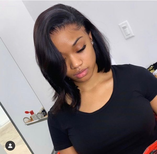 HD STRAIGHT BLACK FRONTAL BOB WIG